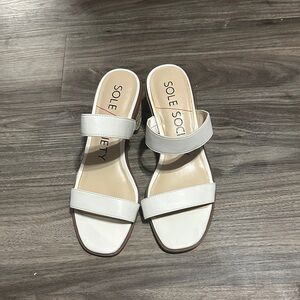 Sole Society Cream Women's Mules